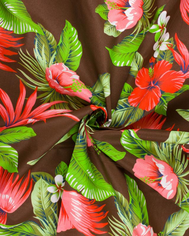 Polynesian fabric MAHANA Brown - Tissushop